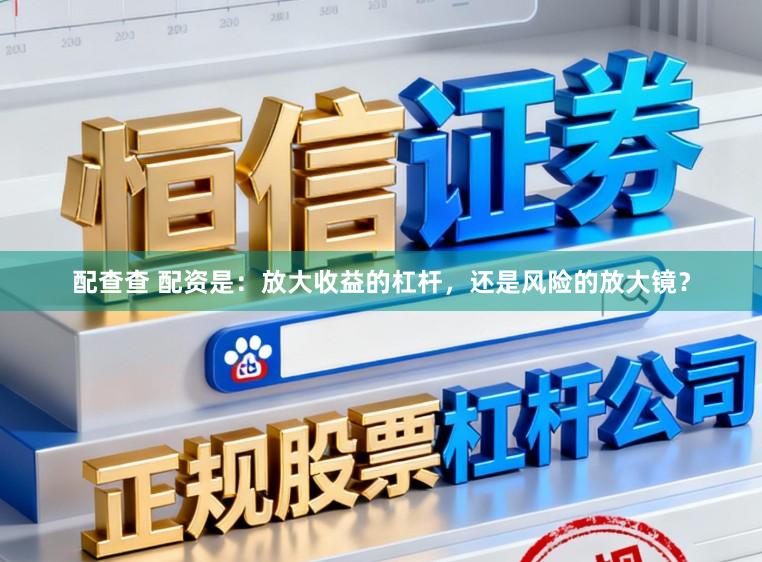 配查查 配资是：放大收益的杠杆，还是风险的放大镜？
